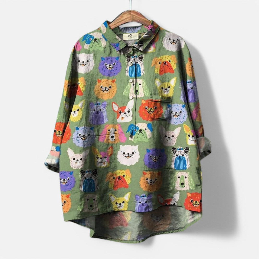 Frida | Trendige und moderne Bluse mit künstlerischen Prints