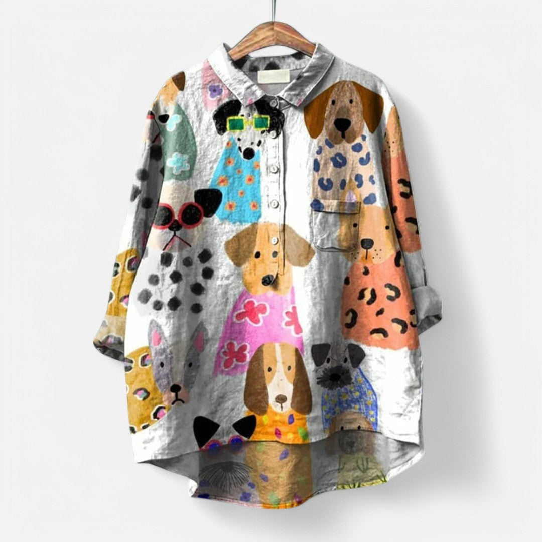 Frida | Trendige und moderne Bluse mit künstlerischen Prints