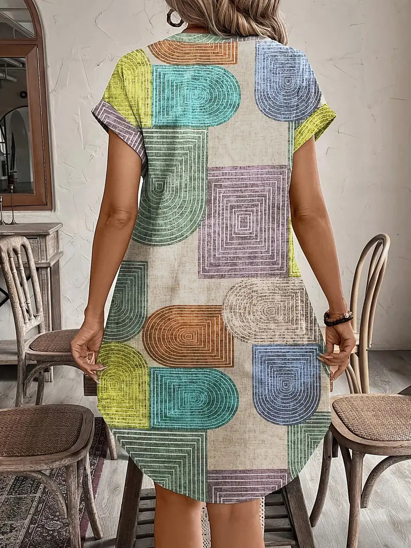 Lucille™ | Elegantes geometrisches Kleid
