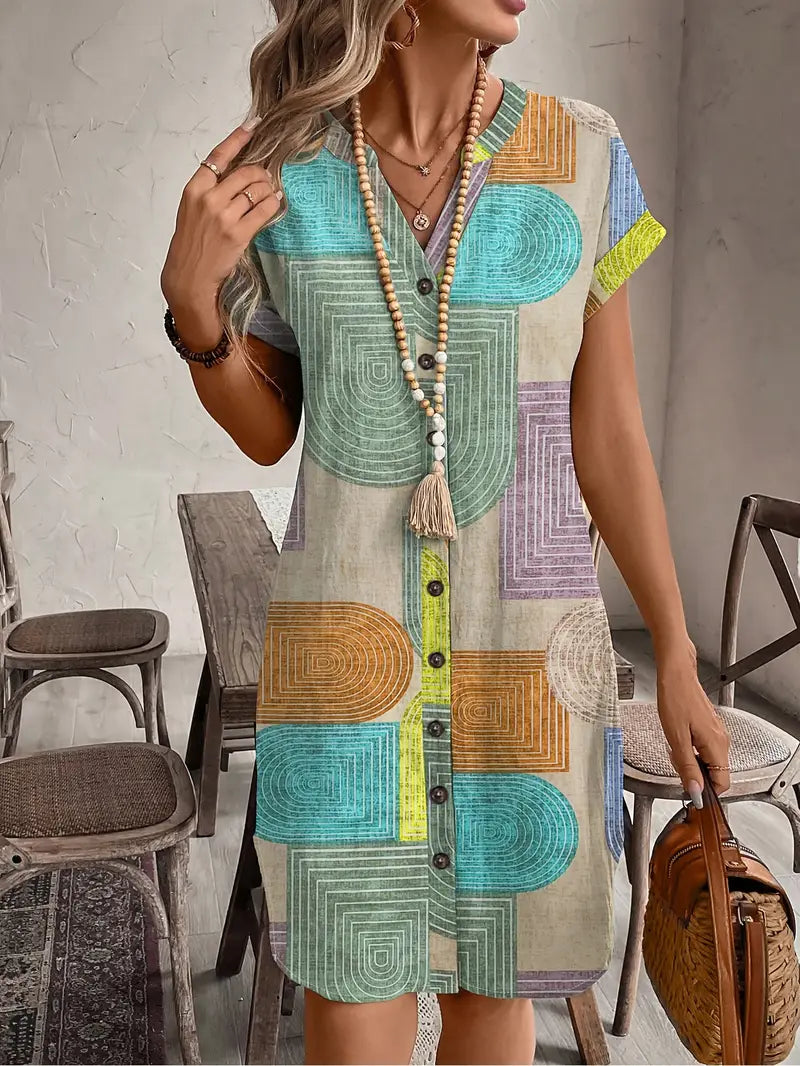 Lucille™ | Elegantes geometrisches Kleid