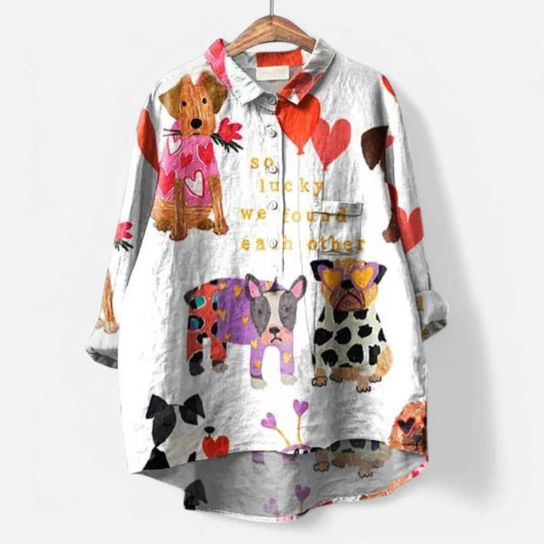 Frida | Trendige und moderne Bluse mit künstlerischen Prints