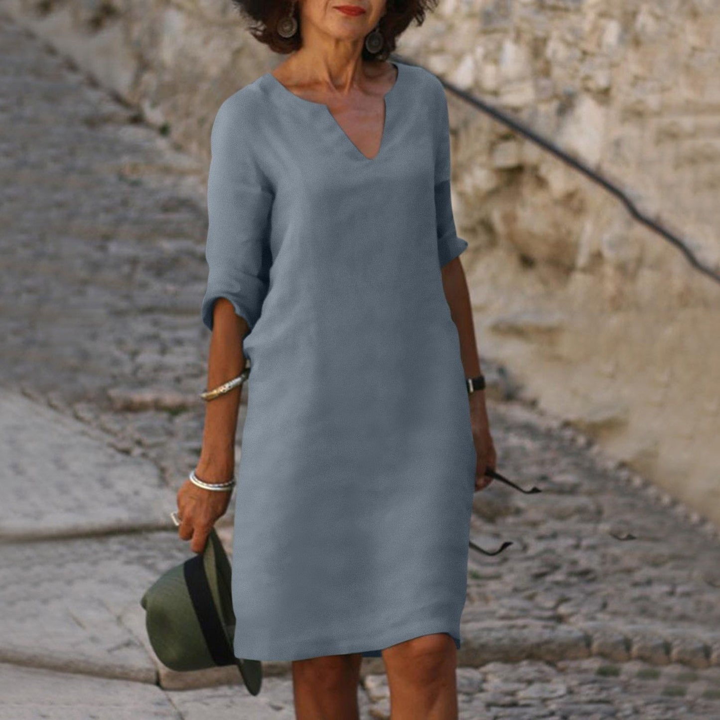 Cassie | Tailliertes Kleid mit V-Ausschnitt