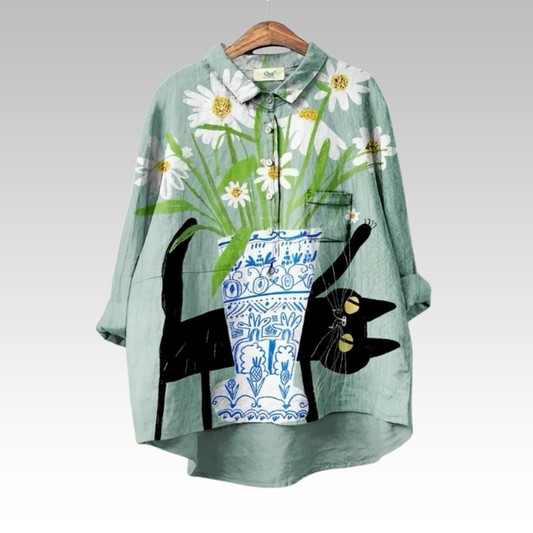 Erna™ - Katzenkunst Bluse
