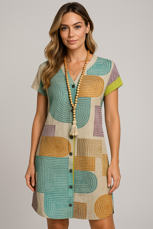 Lucille™ | Elegantes geometrisches Kleid