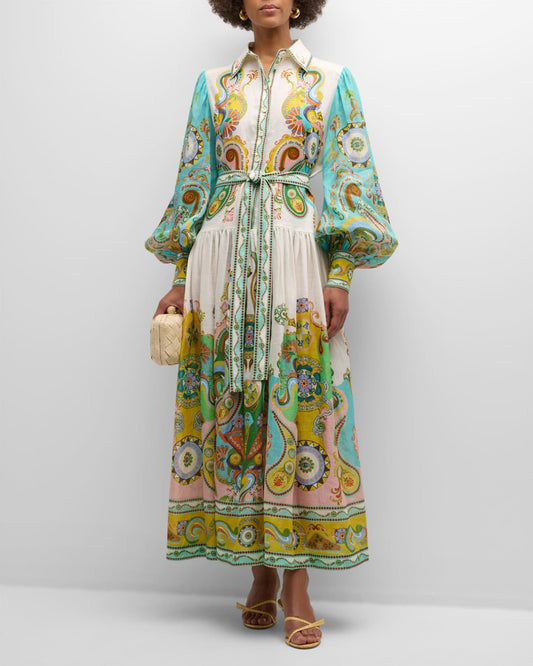 Rhea™ - Maxikleid mit Ballonärmeln